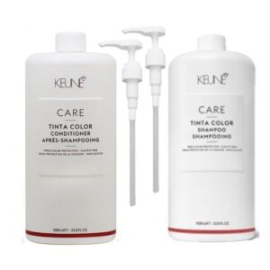 Rinkinys dažytų plaukų priežiūrai Keune Care Tinta Color Duo XL (1000ml + 1000ml + 2 dozatoriai)