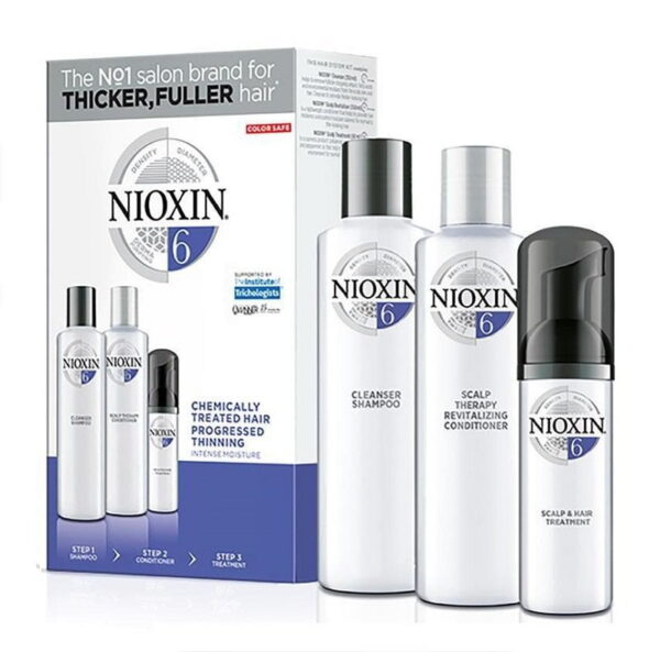 Rinkinys slenkantiems plaukams Nioxin sistema nr.6 chemiškai pažeistiems - stipriai slenkantiems