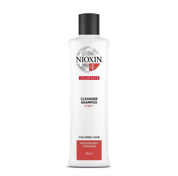 Šampūnas slenkantiems plaukams Nioxin nr.4 300ml DAŽYTIEMS – STIPRIAI RETĖJANTIEMS