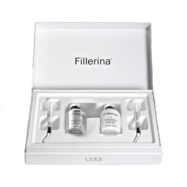 Dermo-kosmetinio užpildo rinkinys 3 lygio raukšlėms Fillerina (su 6 hialurono rūgštimis ir peptidais)