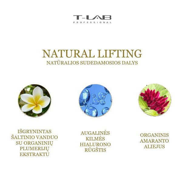 T-LAB Natural Lifting natūralios sudedamosios dalys