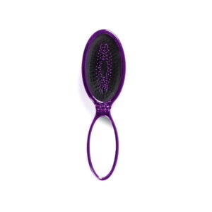 Sulenkiamas plaukų šepetys WetBrush Pop&Go Metalic (violetinis, su veidrodėliu)