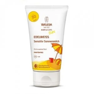 Losjonas vaikų odos apsaugai nuo saulės Weleda Edelweiss SPF 30 Sensitive 150ml