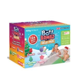 Šnypščiančios vonios bombos Zimpli Kids Baff Bombz Christmas Value Pack 12 vnt.