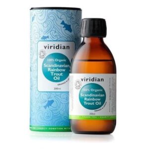 Skysti žuvų taukai Viridian 100% Organic Scandinavian Rainbow Trout Oil 200ml