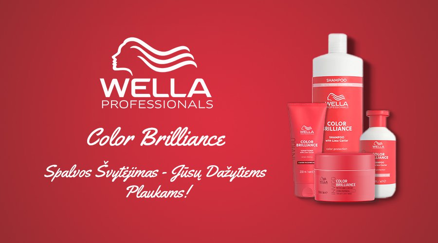 wella professionals invigo color brilliance dažytų plaukų apsaugai, plaukų drėkinimui, dažytų plaukų spalvai apsaugoti, dažytų plaukų maitinimui