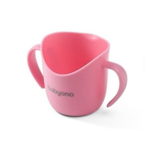 Rožinis ergonomiškas mokomasis puodelis vaikams Babyono 1 vnt.